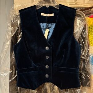 Susana Monaco Stratus Blue Velvet 4-Button Vest